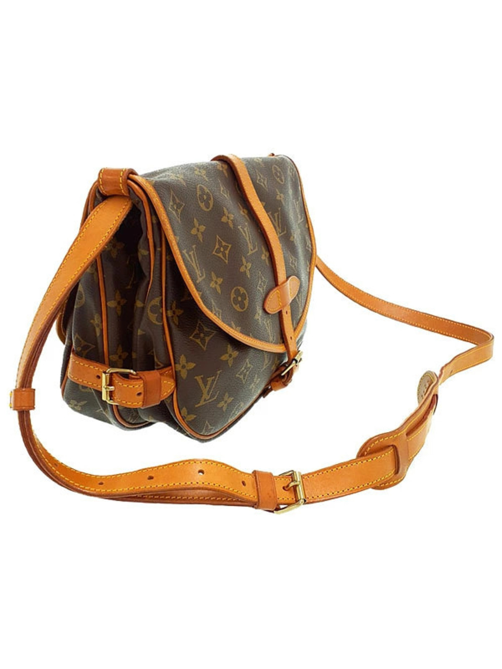 Louis Vuitton Saumur Bag Monogram Shoulder Brown